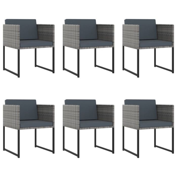 VidaXL Salon de jardin 11 pcs avec coussins Résine tressée Gris