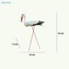 White Crane Garden Sculpture With Stake - Outdoor Decorative Bird Statue For Patio Lawn  Pond