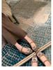 Wool version~ Diamond buckle small square head with woolen thick heel Mary Jane single shoes women's leather small heels ladyshoes