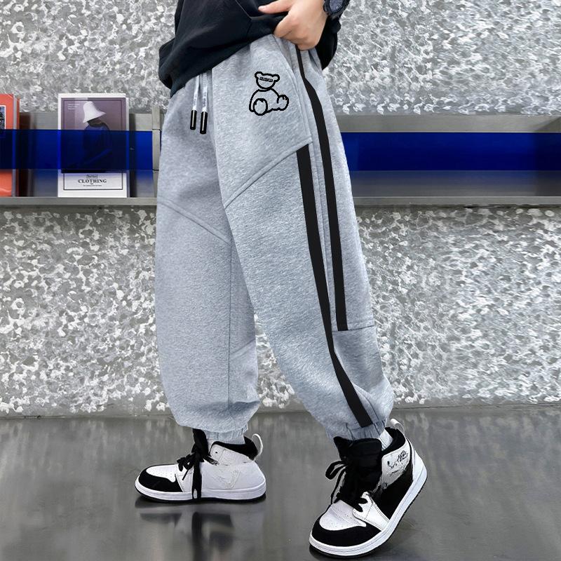 Children's Hundred Casual Pants Loose Straight Leg Drawstring Pants Boys' Sweatpants