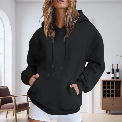 Women's Fashionable And Comfortable Long-Sleeved Solid Color Hoodie