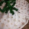 1pc Christmas Tree Skirt for Xmas Tree Holiday Party Decoration White Plush Gold Sequin Snowflake (Gold)
