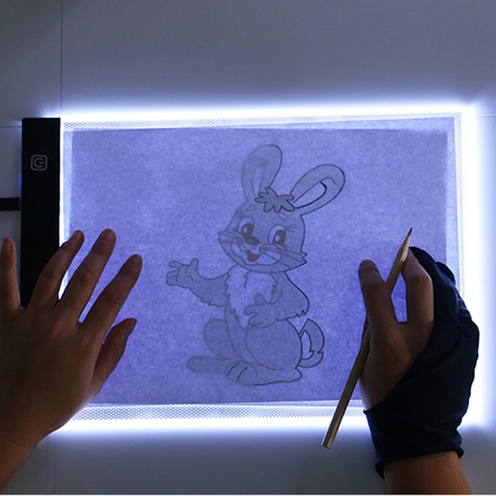 A4 TY H Typ C Tragbares Schreib-Zeichen-Cartoon-LED-Whiteboard, wasserdicht, mit Schwarz