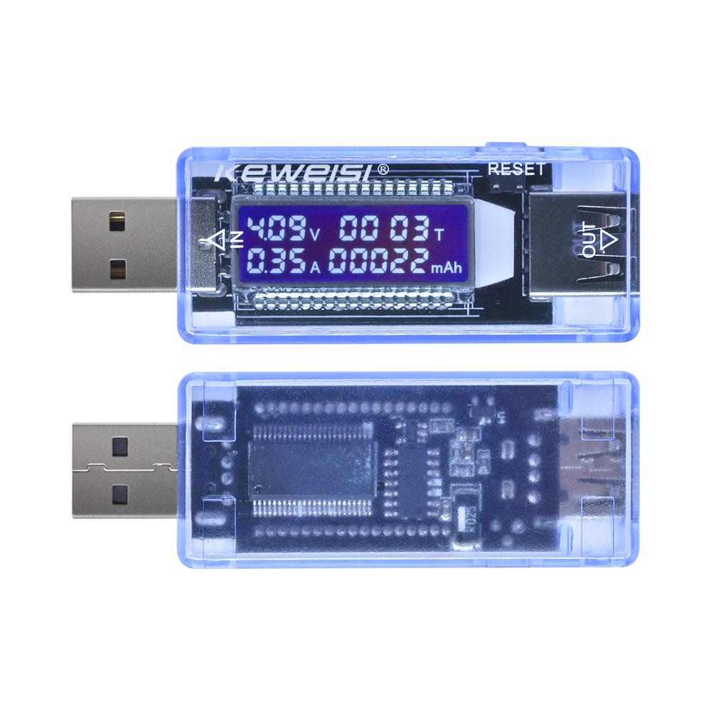 KWS-V20 4-30V 15W USB Voltage and Current Meter Tester Charger Tester Doctor LCD Display Blue Shell