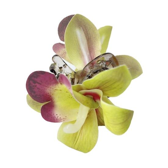 Hairpin Soft Fabric Flower Hairpin Realistic Orchid Design Lightweight Decorative Hair Clip