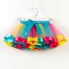 2026 Kids' European & American Rainbow Mesh Dance Tutu Skirt - Lined Half Skirt for Girls