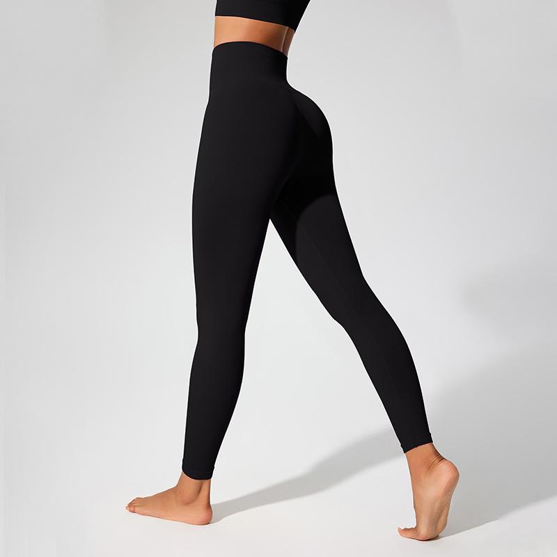 

Женские утягивающие леггинсы для йоги с высокой посадкой и эффектом «нюдовой кожи» - Персиковые, с эффектом лифтинга ягодиц, для фитнеса Large чёрный