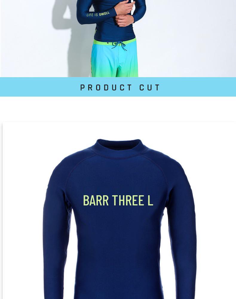 Men's Quick-Dry Long Sleeve Wetsuit for Surfing, Snorkeling, and Water Sports - Sun Protection & Jellyfish Defense.