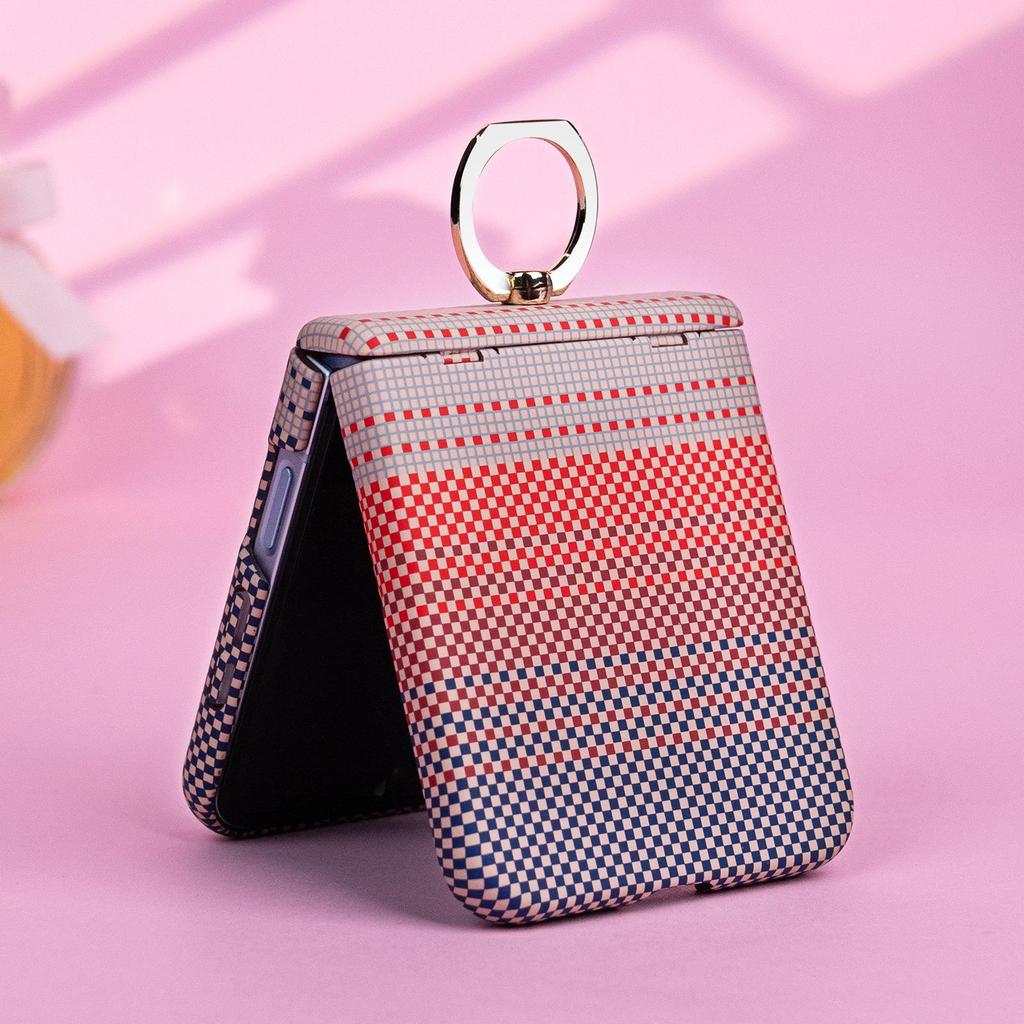 Samsung Z Flip 7/6/5 Kevlar Carbonfaser Ring Schutzhülle