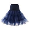 Retro Women Solid Color Wedding Bridal Underskirt Crinoline Tutu Tulle Petticoat
