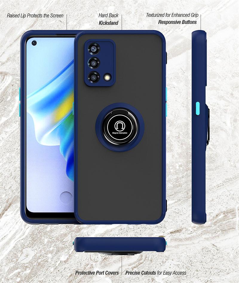 Pentru Carcasă Oppo A74 4G Suport Magnetic Inel Suport Carcase Telefon Armură Pentru OPPO A74 A 74 OppoA74 4G CHP2219 Husă Spate PC Dur Mat