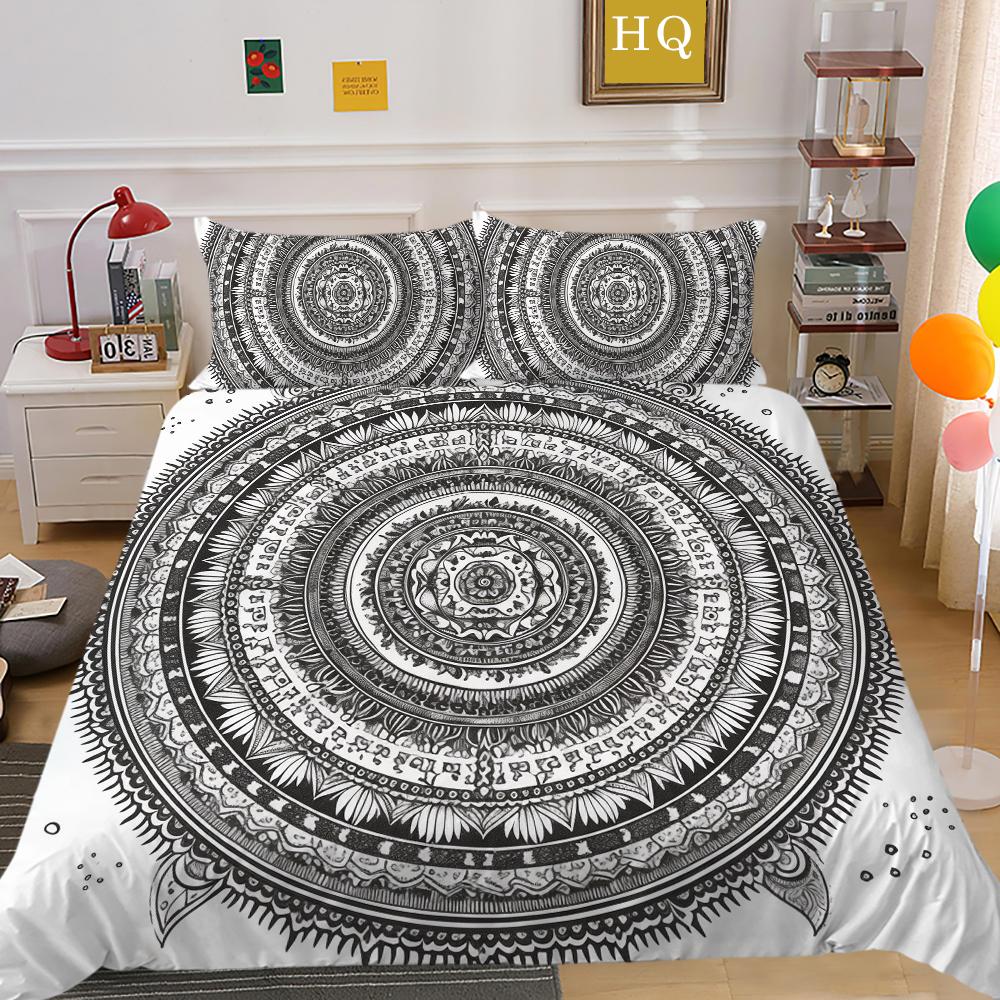 Cuverturi de pat cu mandala Decorare dormitor Seturi de pat la modă Cuverturi de pat din microfibră de dimensiuni complete Costume de pat pentru bărbați