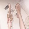 Transparent High Heels Women's New Summer Waterproof Table Sandals In 2025 with Thick Heels and Small Size Cool Slippers