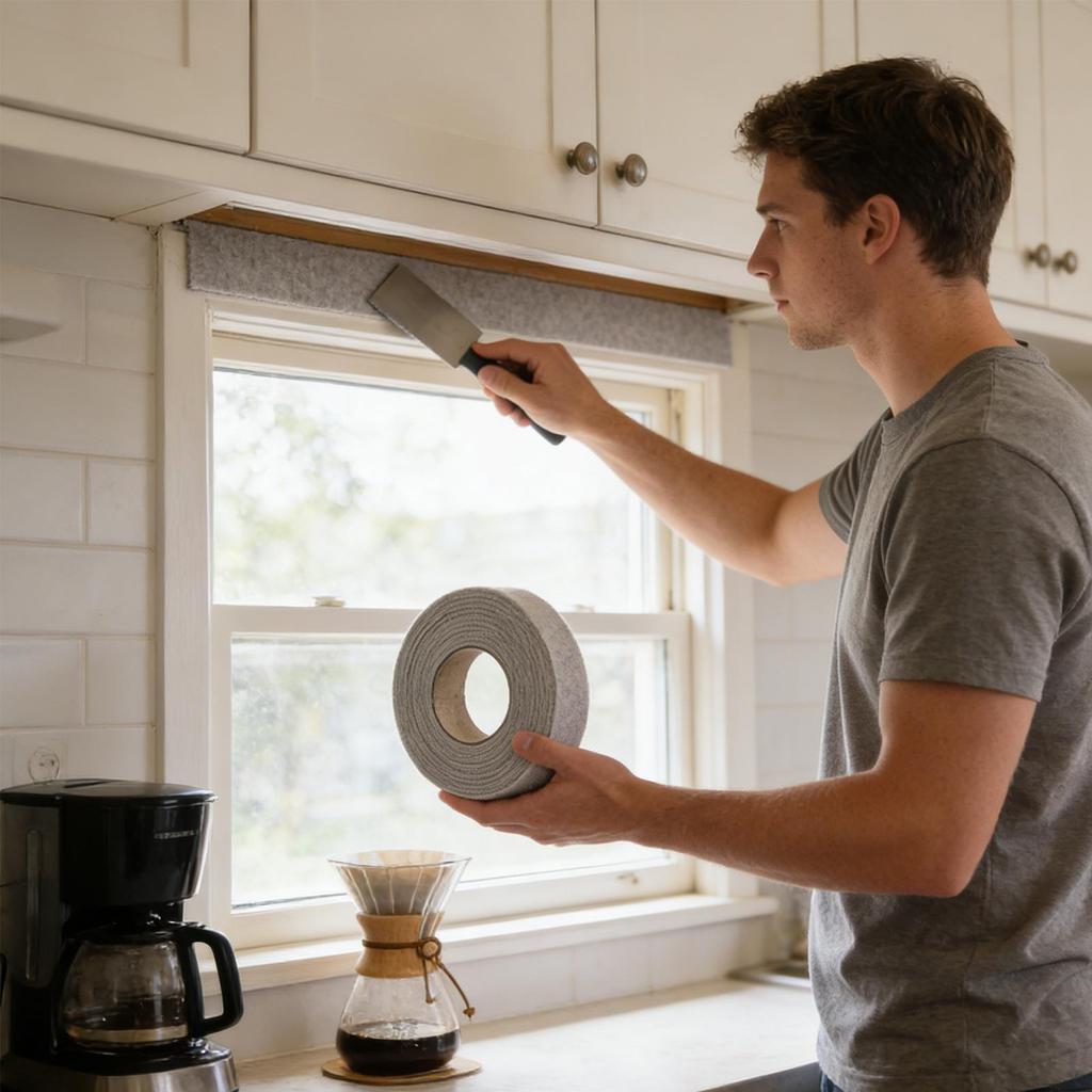 4M Window Condensation Absorber Strip Thick Felt Tape To Prevent Mold & Water Damage, Self-Adhesive, Easy Install For Home, RV