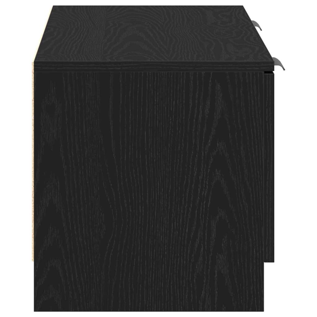 TV Cabinet in Black Oak Look 102 x 32 x 35.5 cm