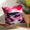Retro Japanese Pagoda Landscape 2 Pillow Case Linen Cushion Covers For Decorative Sofa Home Pillows Case Car Chair Pillows Cases