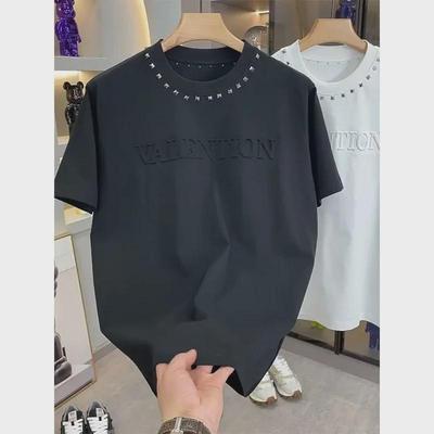 Herren Sommermode: Trendy Rivet Steel Print Lockeres Kurzarm-T-Shirt mit Rundhalsausschnitt