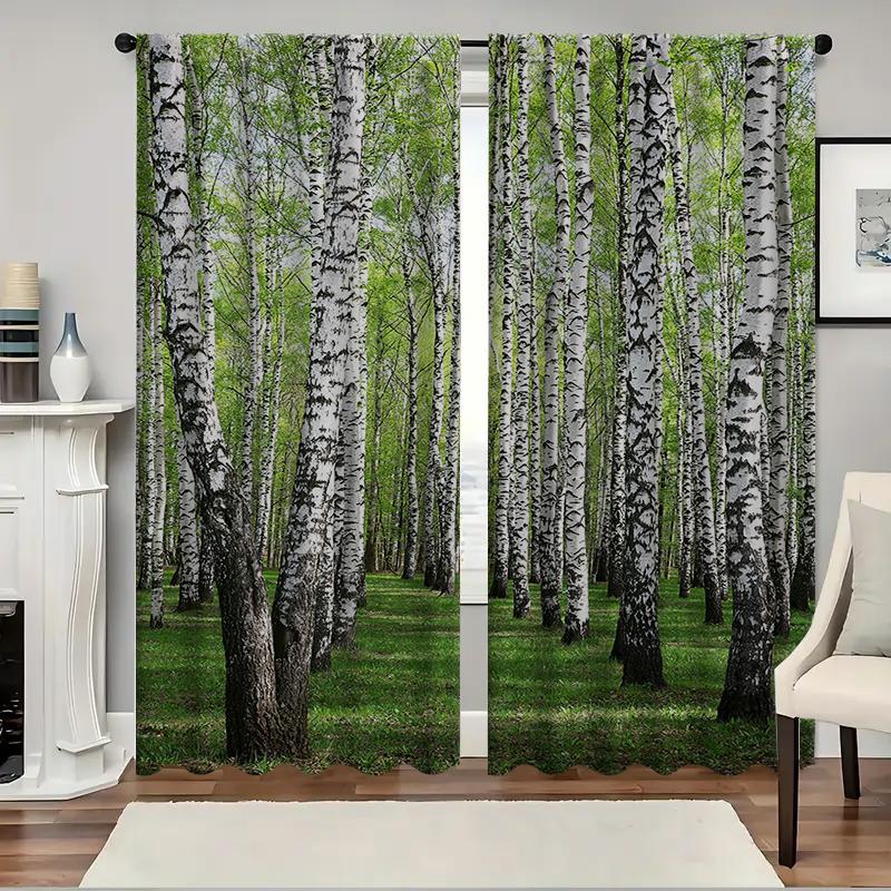 

Домашние Шторы Poplar Grove Пейзажный Фон Кухня Кофейня Гостиная Балкон Из Полиэстера Сидячее Окно Обработка W100*H70(CM)-Rod Pocket&1PCS