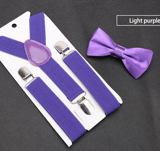 Kids Suspenders Bow Tie Set Boy Girl Retro Adjustable Suspenders Children Baby Braces Clip-on Trousers Wedding Ties Accessories