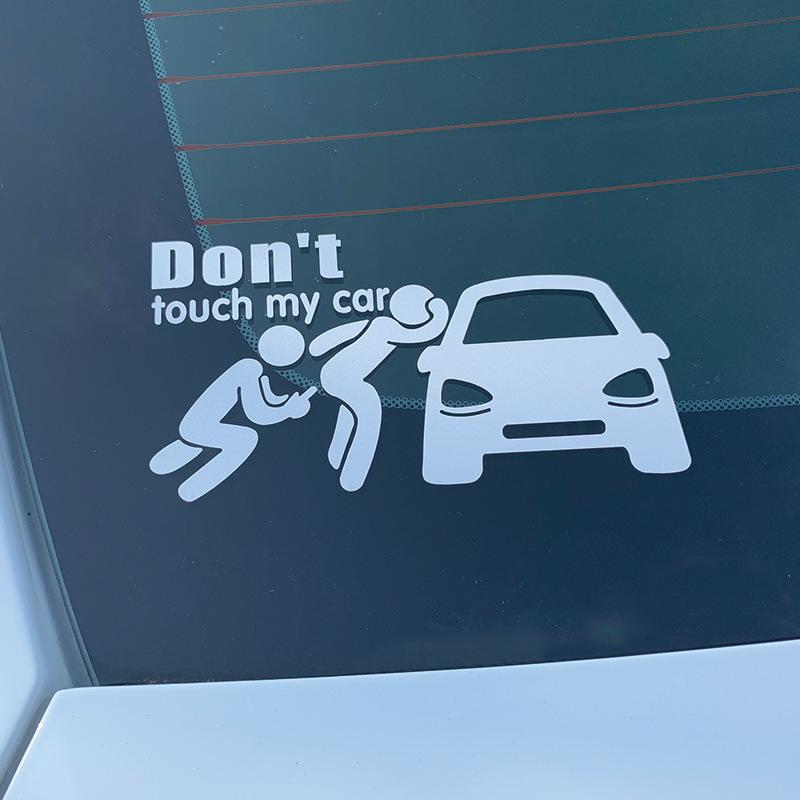 Reflective Cartoon "Don't Touch My Car" Decorative Stickers for Car Body and Glass.