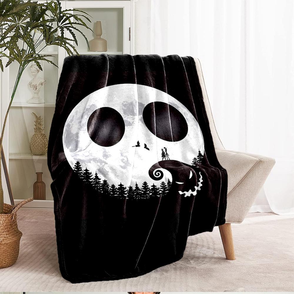 The Nightmare Before Christmas Theme Printed Blanket - Perfect for Couch, Bed, Travel & Outdoor Use | Machine Washable, Cozy & Durable.