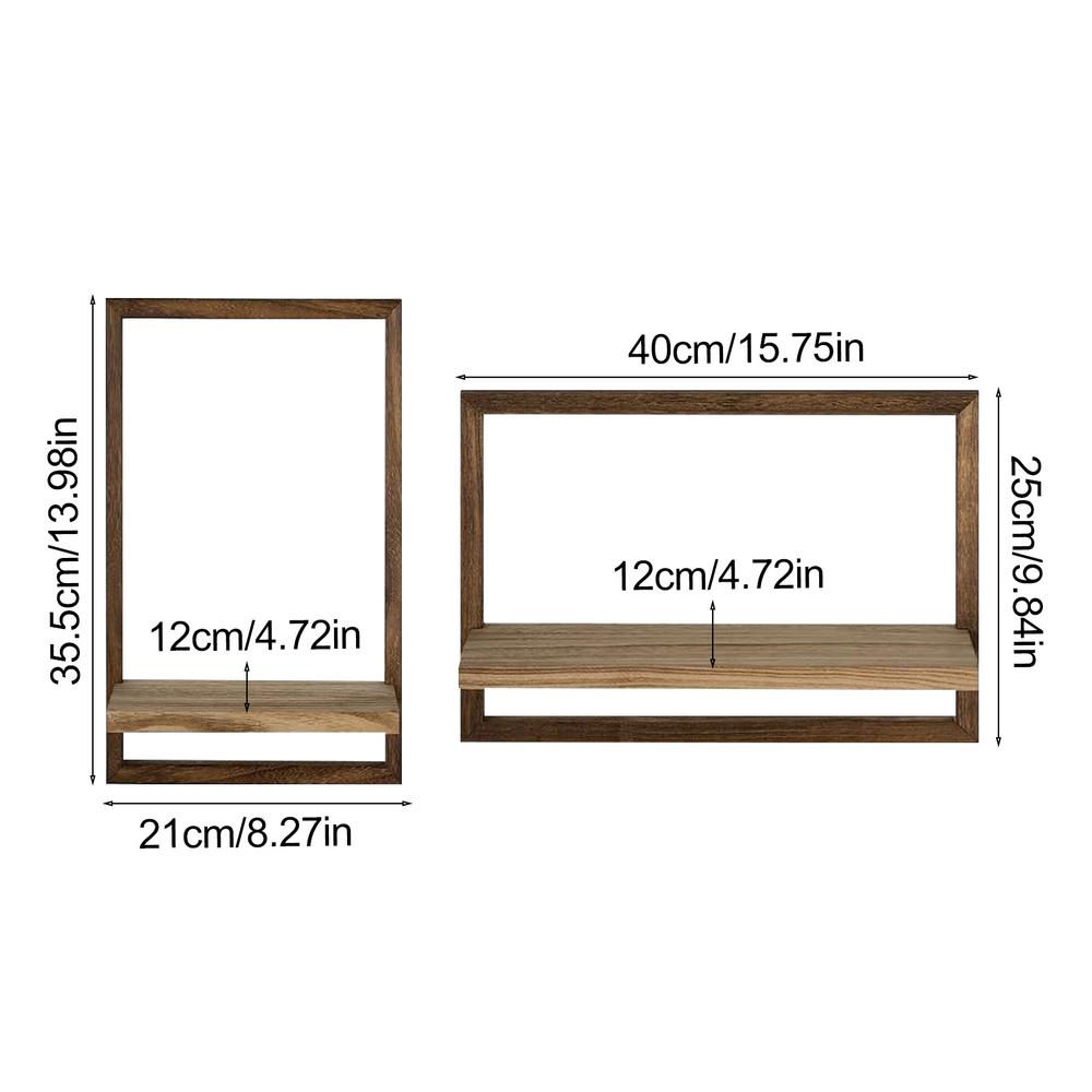 Wall Mounted Shelves 2 Pieces Set Floating Shelves Lightweight Mounting Brackets For Greenery Trophies Vases Decorations Photos
