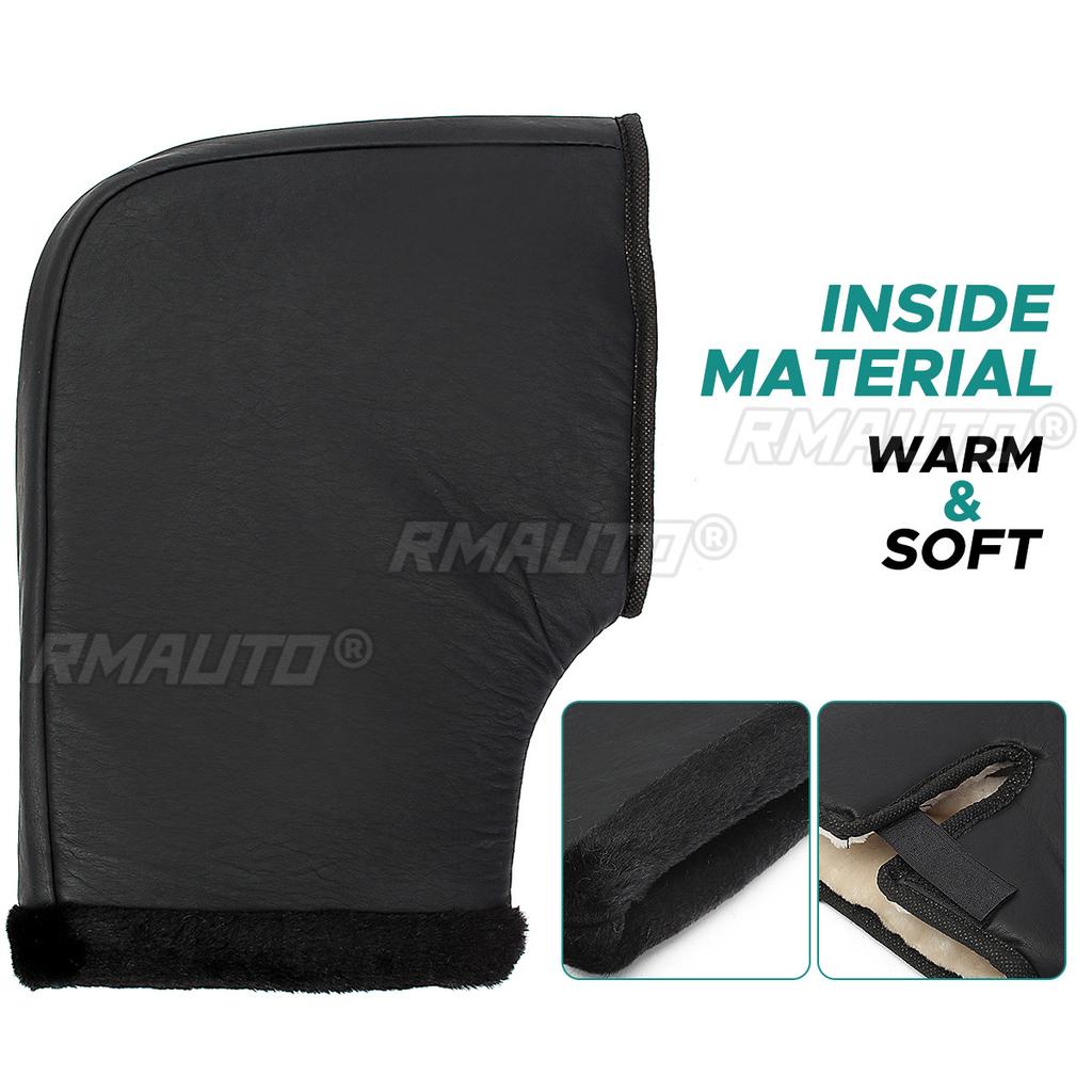 1 Pair PU Motorcycle Handlebar Hand Muffs Waterproof Winter Thickened Warm Handlebar Gloves Riding Gloves for Scooter Motorbike