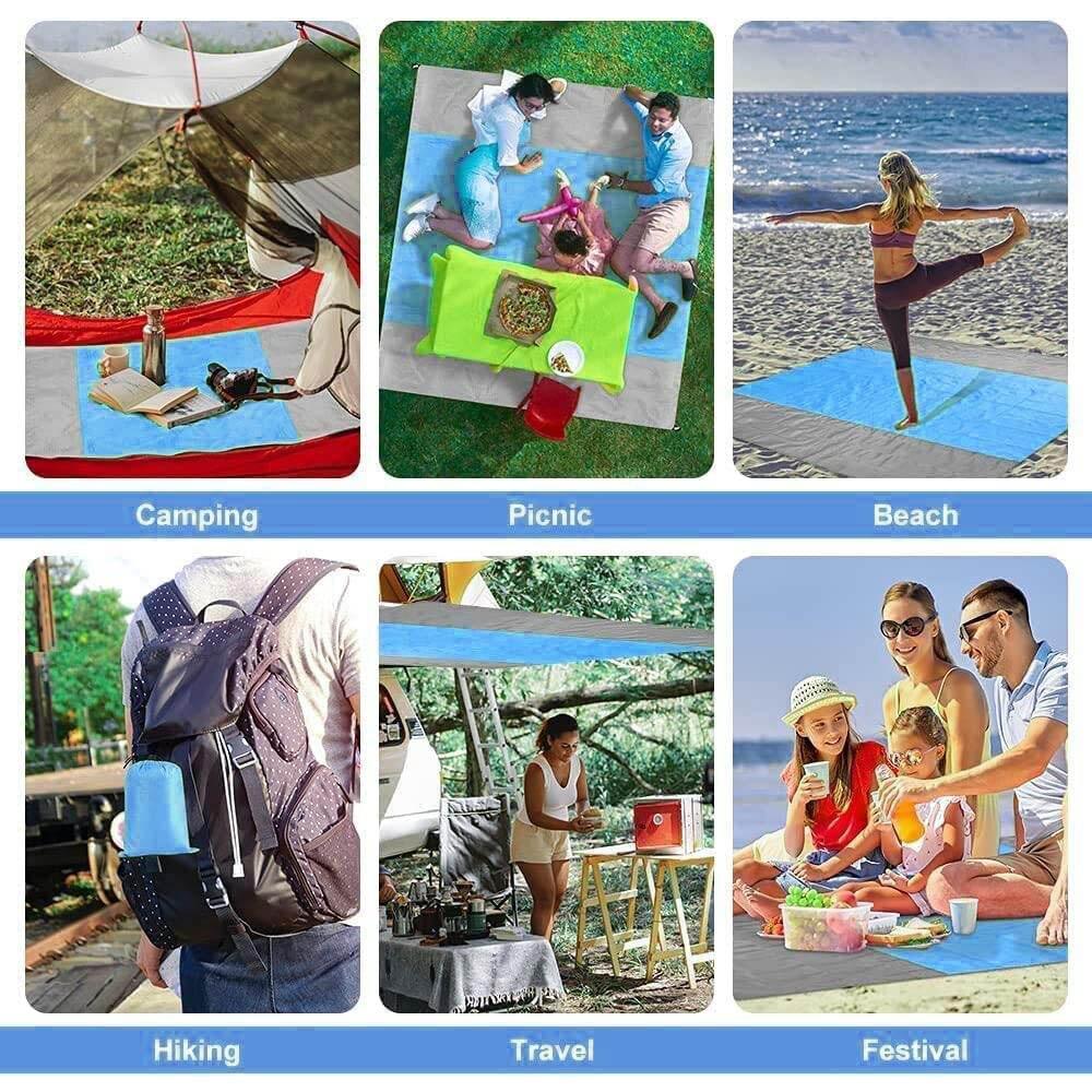 Koc plażowy Sandproof 200 X 210cm Wodoodporna mata plażowa Lekki koc piknikowy do podróży Turystyka sportowa