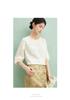 Mulberry Silk 100% [24mm Jacquard Bamboo Knot Flower Ivy] Round Neck Slanted Collar Butterfly Jacquard Shirt Summer