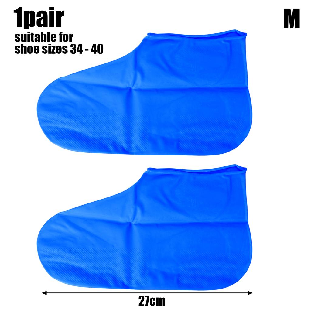 1 Pair Latex Waterproof Shoe Covers Unisex Non-Slip Overshoes Reusable Rain Walking Cycling Shoes Accessories Boot Protectors