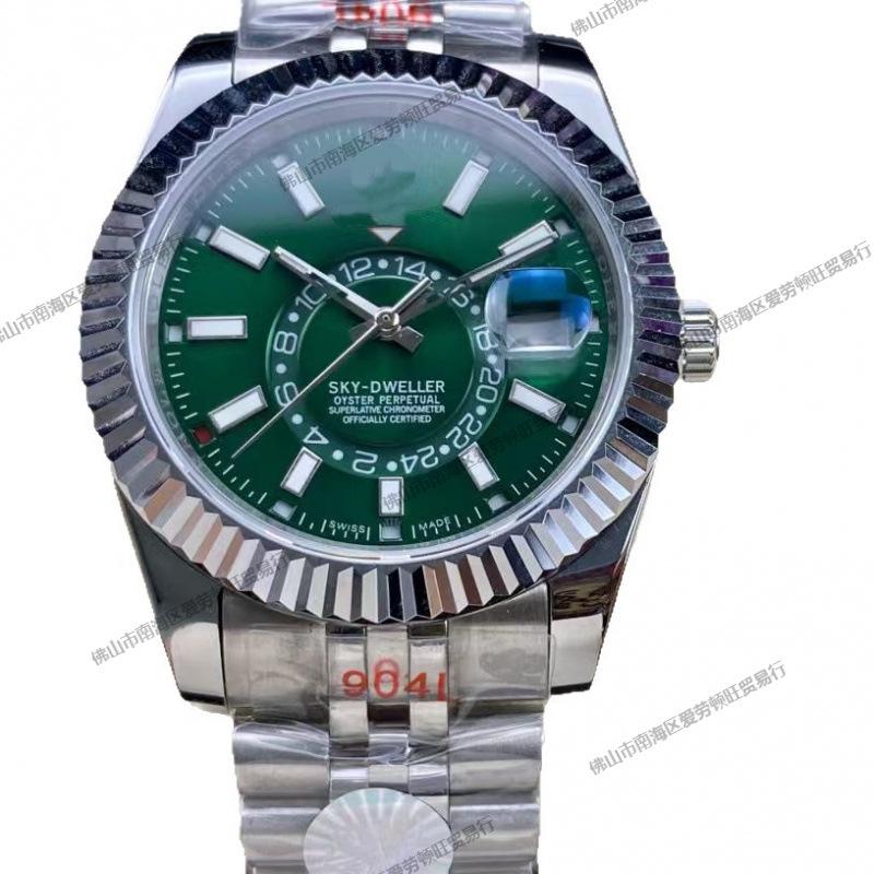 Laojia Tianxingzhe Men's Classic Dual Time Automatic Watch with Five-Bead Strap