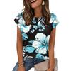 Camiseta Feminina Casual Fashionável com Estampa Retro de Corte Solto
