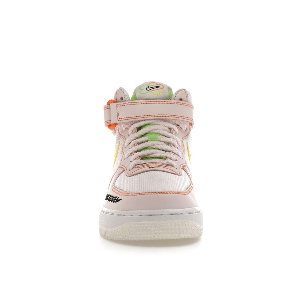 Nike Air Force 1 07 Mid Feel Love Women Sneakers White Pearl-Pink Action-Green FD0869-100