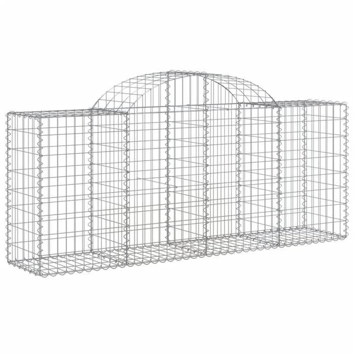 VidaXL Paniers à gabions arqués 7 pcs 200x50x80/100 cm Fer galvanisé, gabion, cage de gabion, panier de mur de gabion, mur 3146304