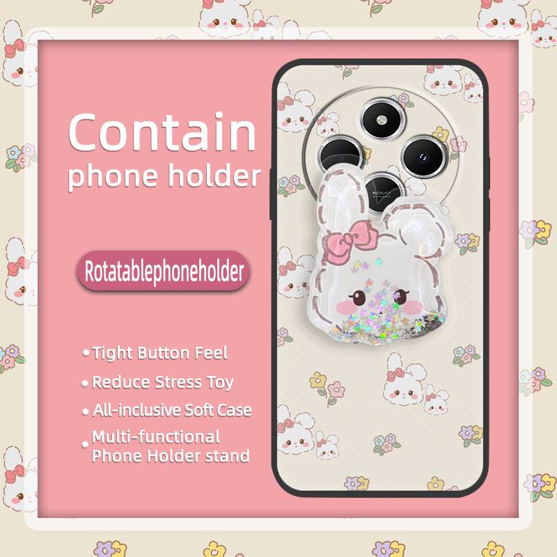 Silicone Dirt-resistant Phone Case For Redmi A4 5G Durable Cute Waterproof Quicksand protective Cartoon Soft Case TPU