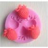 3D Molds Kitchen Baking Cake Decor Candle Soap Mould 3 Grid Small Strawberry Silicone Mold Creative DIY Chocolate Candy Flipping