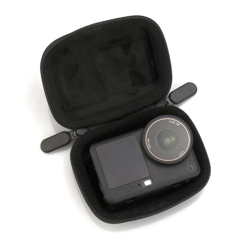 Eva Carrying Case For Action Camera Portable Protective Storage Bag With Carabiner Shockproof Travel Pouch Compatible