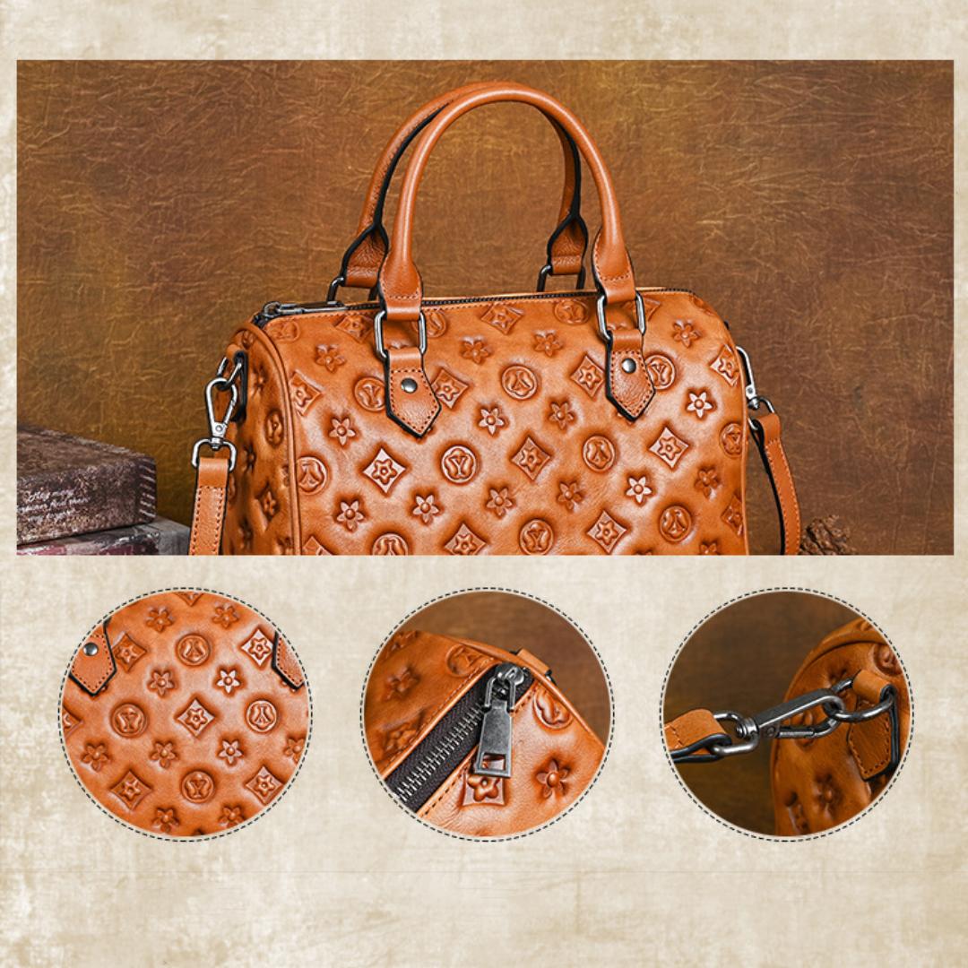 Большая вместительная сумка через плечо с тиснением Vintage Tote 26*15*18 зелёный — фото 7