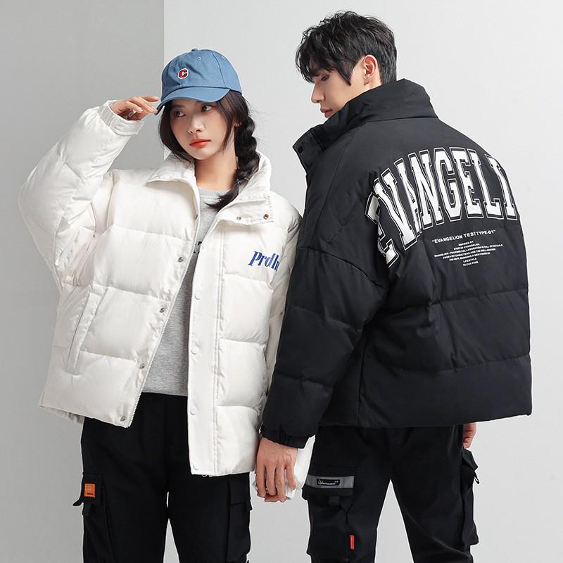 Couple Winter Down Jacket Trendy Youth Casual Warm Coat White Duck Puffer Men Women