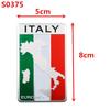 AAACN1 3D Aluminum Italy Italian Flag Adhesive Emblem Badge Car Sticker Motorcycle Decal For Alfa Romeo Fiat Ferrari Honda Suzuki BMW