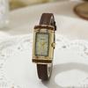 New Women Watch H Rectangular Dial Luxury Gift Wristwatch Fashion Leather Strap Lock Shaped Watch