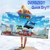 Tayo the Little Bus Print Beach Towel, Large Soft Quick Dry Towel for Beach Camping Swimming