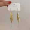 New temperament hollow fringed earrings, high-end design showing face, thin long earrings, earrings