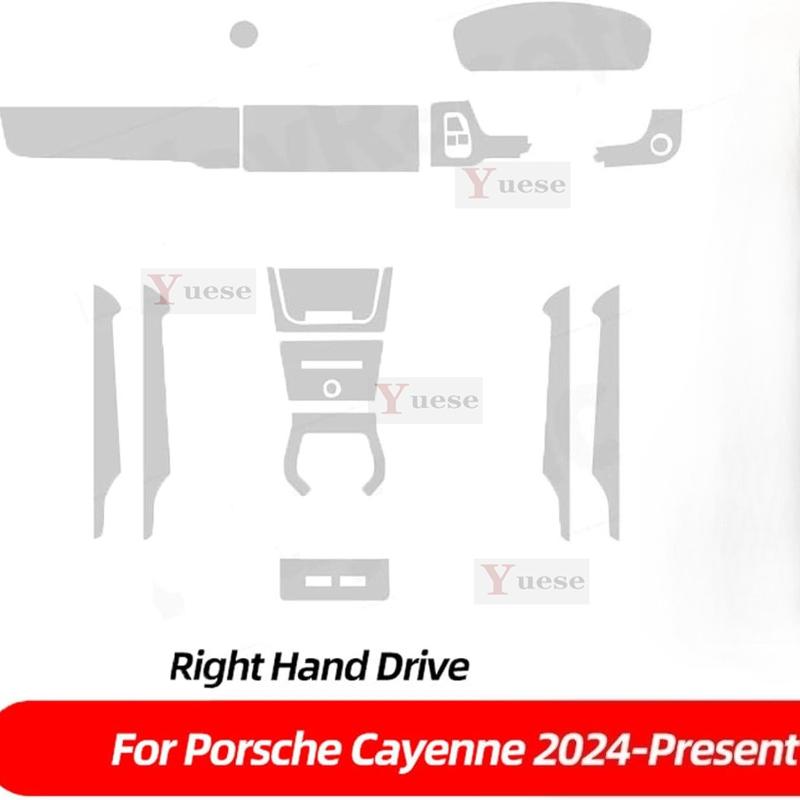 Per Porsche Cayenne Turbo GT 2024-2025 Interno Auto Console Centrale Pellicola Protettiva Trasparente in TPU Adesivo Antigraffio