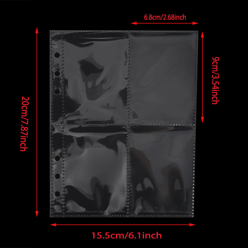 4 Grids Multi-Pockets Photo Card Binder Inner Pages A5 Kpop Photocards Sleeves Photo Album Page Protector Cards Sleeve Sheets