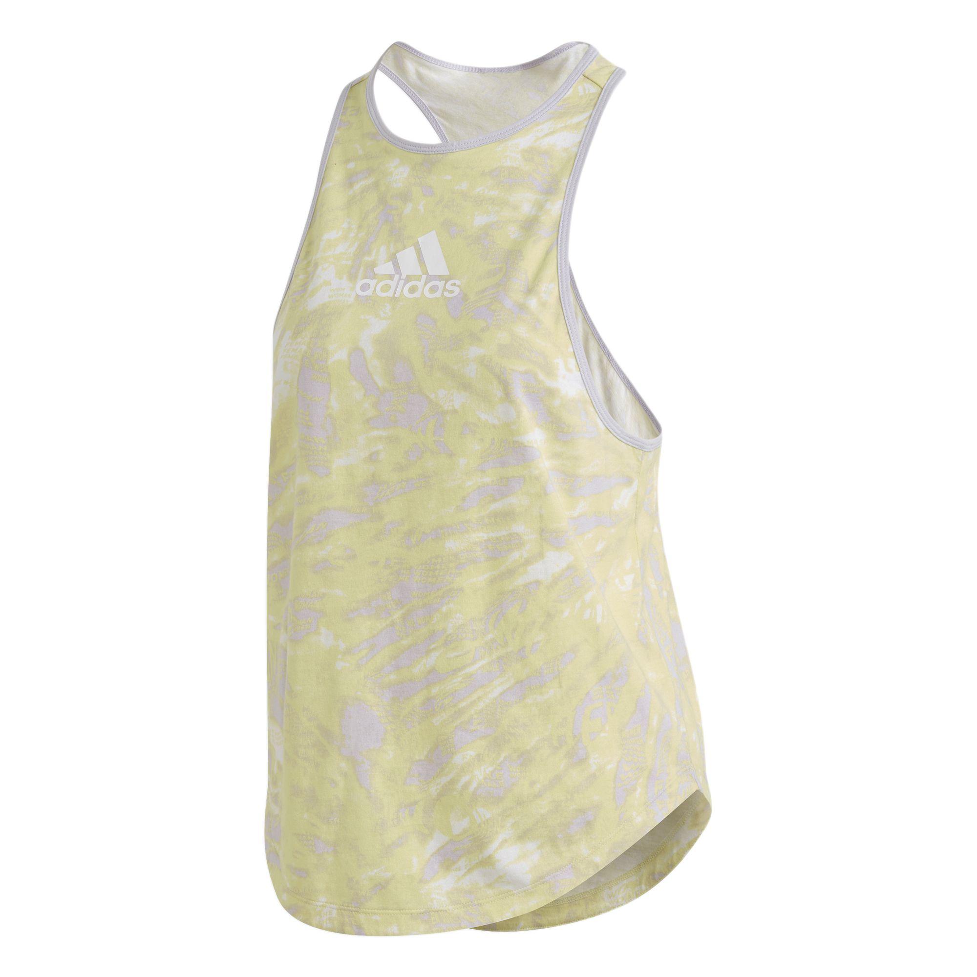 

Adidas Univ Tank 2 Round Neck Sleeveless Camouflage Vest Women Tops Yellow GK5143 XL