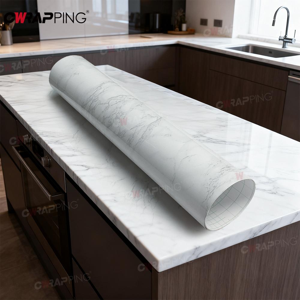 Self-Adhesiv Cabinet Renovation Tile Marble Stickers Waterproof Oil-Proof Films Stove Wallpaper for Kitchen Home DIY Accessories