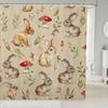 Easter Rabbit Bath Curtain Cute Bunny Shower Curtain For Kids Boys Girls Watercolor Eggs Bathroom Decor Pet Animals Bathroom