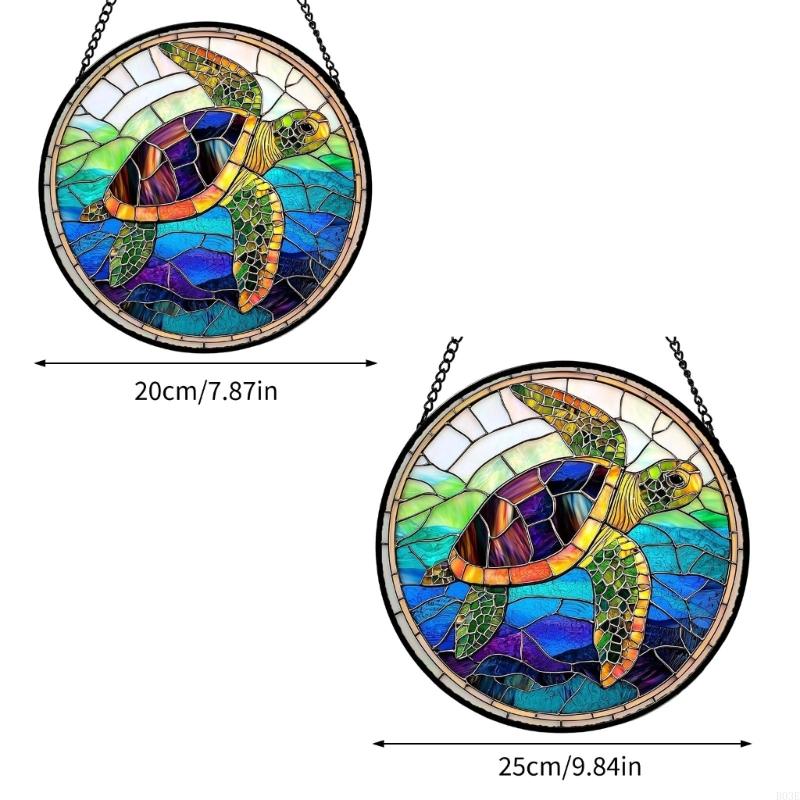Colorful Glass Hanging Decorative Item Sun Catcher Glass Texture Suitable for Creates Colorful Effects in Various Room B03E