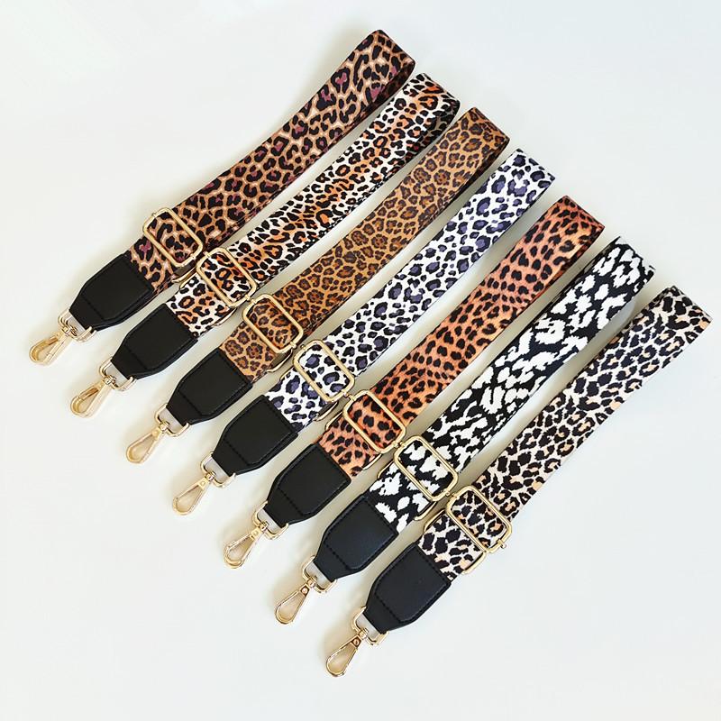 Bag Accessories 3.8 Wide Shoulder Strap Load-reducing Backpack Strap Leopard Print Bag Adjustable Leather Long Shoulder Strap